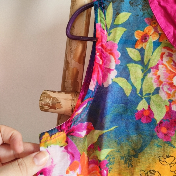 💚 Lee Cooper Neon Floral Top - Picture 3 of 16